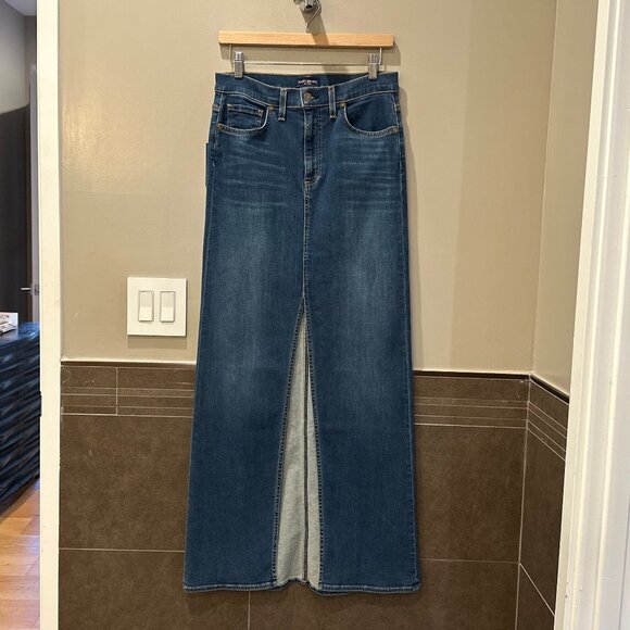 Ramy Brook Madalyn High-Rise Front-Slit Denim Maxi Skirt (Medium Wash Denim) - Picture 7 of 16